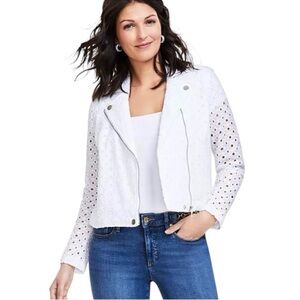INC International Concepts White eyelet jacket